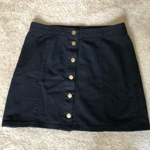 Black button up skirt